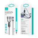 USAMS US-SJ511 U71 PD 100W USB-A to USB-C / Type-C to 8 Pin + USB-C / Type-C + Micro USB Two-to-three Aluminum Alloy Fast Charging Data Cable, Length(Black)