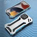 R-JUST Shockproof Armor Metal Protective Case For iPhone 13 Pro Max(Blue)
