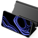 Plated Mirror Horizontal Flip Leather Case with Holder For iPhone 13 Pro Max(Purple Blue)