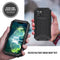 R-JUST Sliding Camera Shockproof Waterproof Dust-proof Metal + Silicone Protective Case with Holder For iPhone 13 mini(Black)