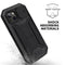 R-JUST Sliding Camera Shockproof Waterproof Dust-proof Metal + Silicone Protective Case with Holder For iPhone 13 mini(Black)