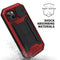 R-JUST Sliding Camera Shockproof Waterproof Dust-proof Metal + Silicone Protective Case with Holder For iPhone 13 mini(Red)