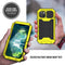 R-JUST Sliding Camera Shockproof Waterproof Dust-proof Metal + Silicone Protective Case with Holder For iPhone 13 mini(Yellow)