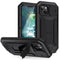 R-JUST Sliding Camera Shockproof Waterproof Dust-proof Metal + Silicone Protective Case with Holder For iPhone 13(Black)