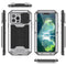 R-JUST Sliding Camera Shockproof Waterproof Dust-proof Metal + Silicone Protective Case with Holder For iPhone 13 Pro(Silver)