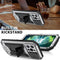 R-JUST Sliding Camera Shockproof Waterproof Dust-proof Metal + Silicone Protective Case with Holder For iPhone 13 Pro(Silver)