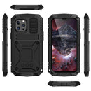 R-JUST Shockproof Waterproof Dust-proof Metal + Silicone Protective Case with Holder For iPhone 13 Pro(Black)