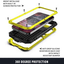 R-JUST Shockproof Waterproof Dust-proof Metal + Silicone Protective Case with Holder For iPhone 13 Pro(Yellow)