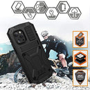 R-JUST Shockproof Waterproof Dust-proof Metal + Silicone Protective Case with Holder For iPhone 13 Pro Max(Black)