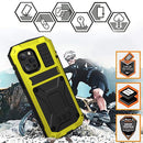 R-JUST Shockproof Waterproof Dust-proof Metal + Silicone Protective Case with Holder For iPhone 13 Pro Max(Yellow)