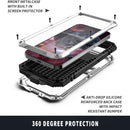 R-JUST Shockproof Waterproof Dust-proof Metal + Silicone Protective Case with Holder For iPhone 13 Pro Max(Silver)