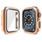 Electroplating PC Single Row Diamond Protective Case with Tempered Glass Film For Apple Watch Series 3 & 2 & 1 42mm(Rose Gold)