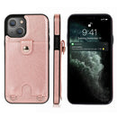 Shockproof PU Leather + TPU Protective Case with Card Slot & Lanyard For iPhone 13 mini(Rose Gold)