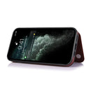 Double Buckle Shockproof PU Protective Case with Card Slots & Holder For iPhone 13(Brown)