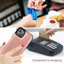 Double Buckle Shockproof PU Protective Case with Card Slots & Holder For iPhone 13(Rose Gold)