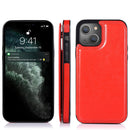 Double Buckle Shockproof PU Protective Case with Card Slots & Holder For iPhone 13(Red)