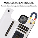 Double Buckle Shockproof PU Protective Case with Card Slots & Holder For iPhone 13(White)