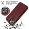 For iPhone 13 mini Double Buckle Shockproof PU Protective Case with Card Slots & Holder For iPhone 13 Mini(Brown)