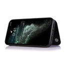 Double Buckle Shockproof PU Protective Case with Card Slots & Holder For iPhone 13 Pro Max(Black)