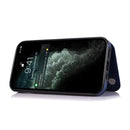 Double Buckle Shockproof PU Protective Case with Card Slots & Holder For iPhone 13 Pro Max(Blue)