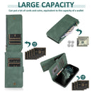 Skin-feel Crazy Horse Texture Zipper Wallet Bag Horizontal Flip Leather Case with Holder & Card Slots & Wallet & Lanyard For iPhone 13 Pro Max(Dark Green)
