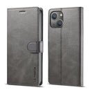 LC.IMEEKE Calf Texture Horizontal Flip Leather Case with Holder & Card Slots & Wallet For iPhone 13(Grey)