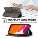 LC.IMEEKE Calf Texture Horizontal Flip Leather Case with Holder & Card Slots & Wallet For iPhone 13(Grey)