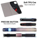 Coloured Drawing Cross Texture Horizontal Flip PU Leather Case with Holder & Card Slots & Wallet & Lanyard For iPhone 13 mini(Leather Shoes Cat)