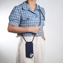 For iPhone 13 mini Candy Colors TPU Protective Case with Lanyard (Dark Blue)