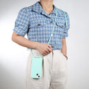 Candy Colors TPU Protective Case with Lanyard For iPhone 13 mini(Mint Green)