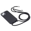 Candy Colors TPU Protective Case with Lanyard For iPhone 13 Pro(Black)