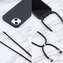 Candy Colors TPU Protective Case with Lanyard For iPhone 13 Pro(Black)