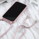 For iPhone 13 Pro Candy Colors TPU Protective Case with Lanyard (Rose Gold)