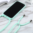 Candy Colors TPU Protective Case with Lanyard For iPhone 13 Pro(Mint Green)