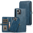 Strong Magnetic Detachable Horizontal Flip Leather Case with Card Slots & Wallet For iPhone 13(Blue)