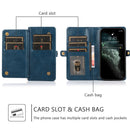 Strong Magnetic Detachable Horizontal Flip Leather Case with Card Slots & Wallet For iPhone 13(Blue)