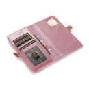 Strong Magnetic Detachable Horizontal Flip Leather Case with Card Slots & Wallet For iPhone 13(Rose Gold)