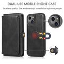 Strong Magnetic Detachable Horizontal Flip Leather Case with Card Slots & Wallet For iPhone 13 Mini(Black)