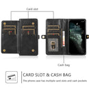 Strong Magnetic Detachable Horizontal Flip Leather Case with Card Slots & Wallet For iPhone 13 Pro(Black)