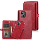 Strong Magnetic Detachable Horizontal Flip Leather Case with Card Slots & Wallet For iPhone 13 Pro(Red)