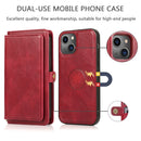 Strong Magnetic Detachable Horizontal Flip Leather Case with Card Slots & Wallet For iPhone 13 Pro(Red)