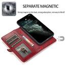 Strong Magnetic Detachable Horizontal Flip Leather Case with Card Slots & Wallet For iPhone 13 Pro(Red)