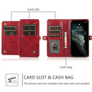 Strong Magnetic Detachable Horizontal Flip Leather Case with Card Slots & Wallet For iPhone 13 Pro(Red)