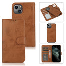 Retro 2 in 1 Detachable Horizontal Flip Leather Case with Card Slots & Wallet For iPhone 13(Brown)