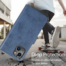 Retro 2 in 1 Detachable Horizontal Flip Leather Case with Card Slots & Wallet For iPhone 13(Dark Blue)