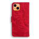 Tiger Embossing Pattern Horizontal Flip Leather Case with Holder & Card Slots & Wallet For iPhone 13 mini(Red)