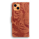 Tiger Embossing Pattern Horizontal Flip Leather Case with Holder & Card Slots & Wallet For iPhone 13 mini(Brown)