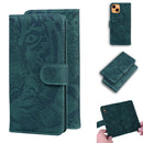 Tiger Embossing Pattern Horizontal Flip Leather Case with Holder & Card Slots & Wallet For iPhone 13(Green)
