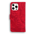 Tiger Embossing Pattern Horizontal Flip Leather Case with Holder & Card Slots & Wallet For iPhone 13 Pro(Red)