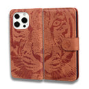 Tiger Embossing Pattern Horizontal Flip Leather Case with Holder & Card Slots & Wallet For iPhone 13 Pro(Brown)